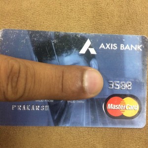 Use your finger to hide all but last 4 digits on your Credit Card.