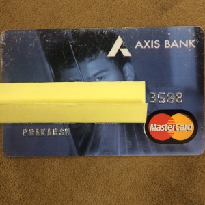 Use a strip of paper to hide all but last four digits on your Credit Card.