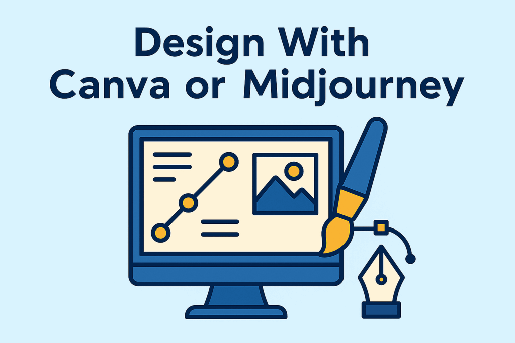 Design with Canva or Midjourney