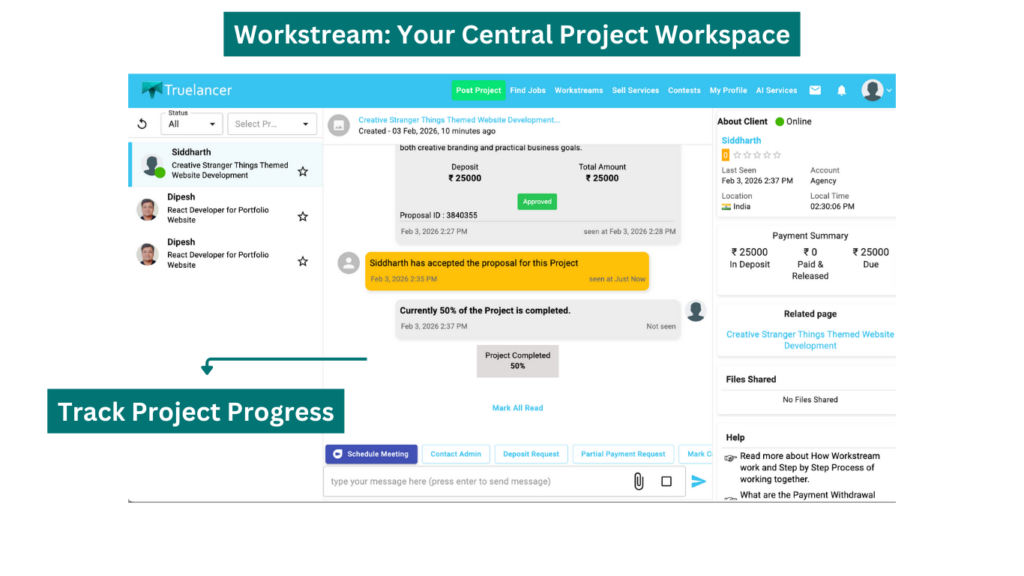 Truelancer Client Workflow