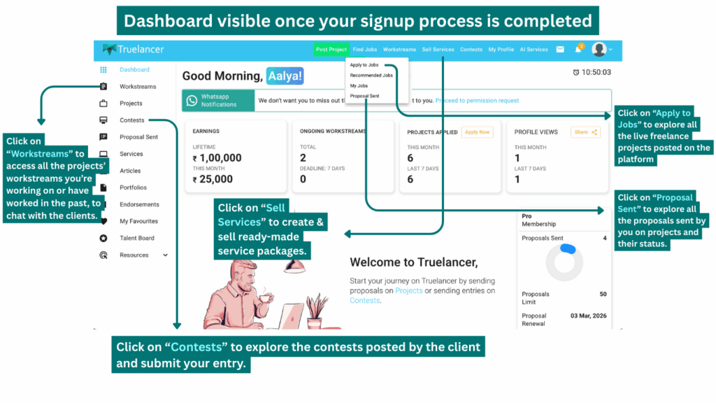 Freelancer Workflow on Truelancer